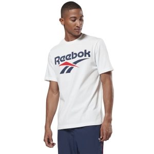 Reebok Classic Vector T Shirt Herren - Weiß/Navy - DE 653-PTL